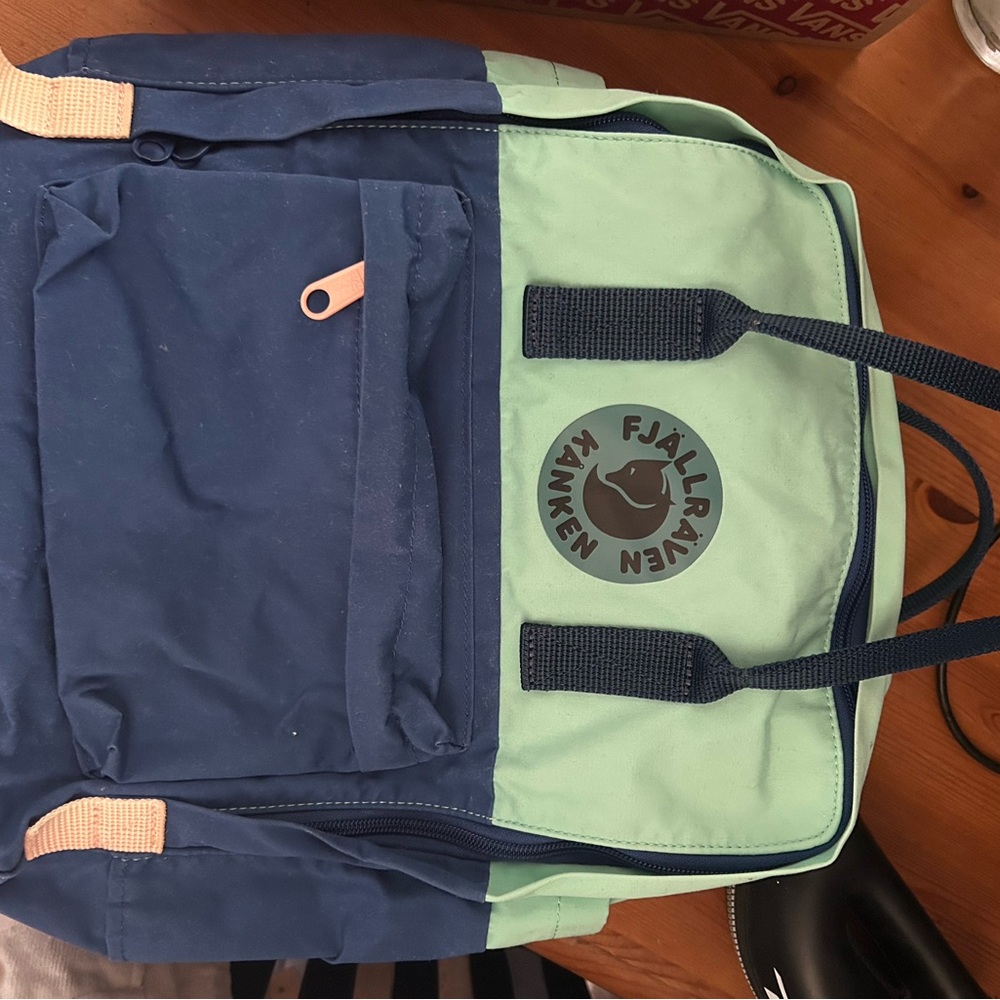 Two-Tone Blue and Green Backpack